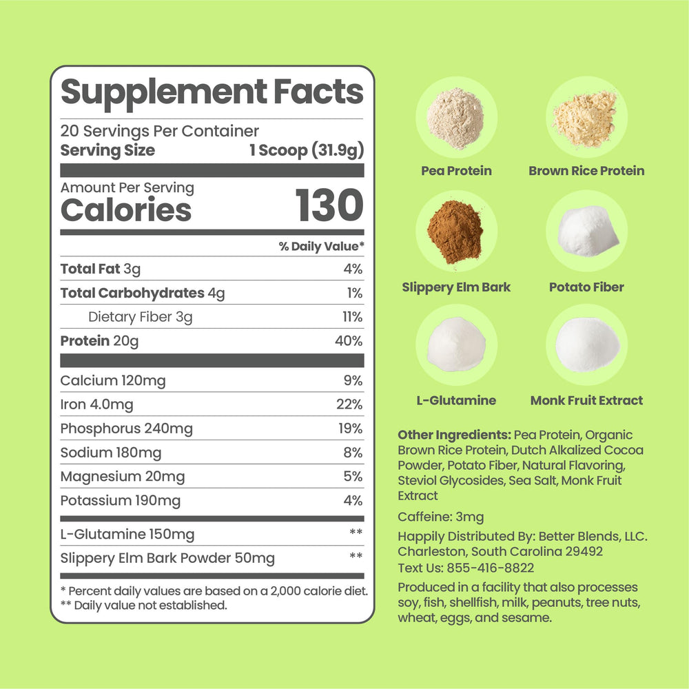 Better Blends gluten-free dairy-free packaging signals allergen-friendly protein.