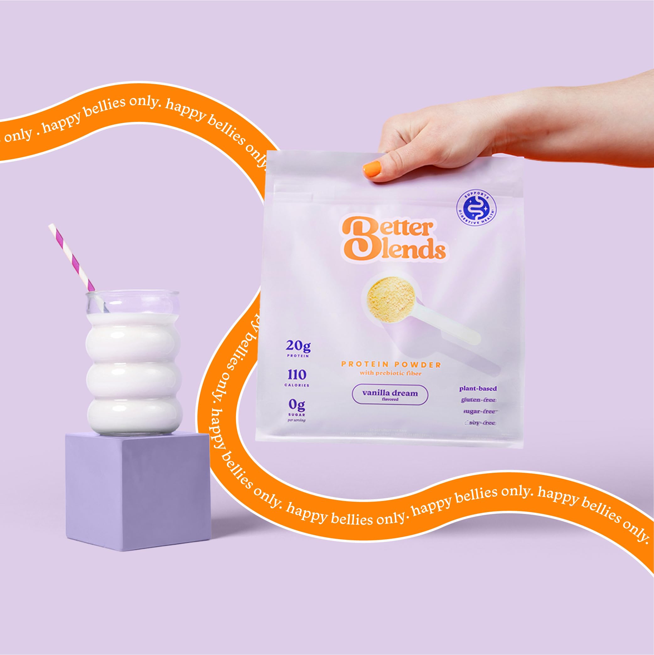 Better Blends low FODMAP certification seal visible on tub.
