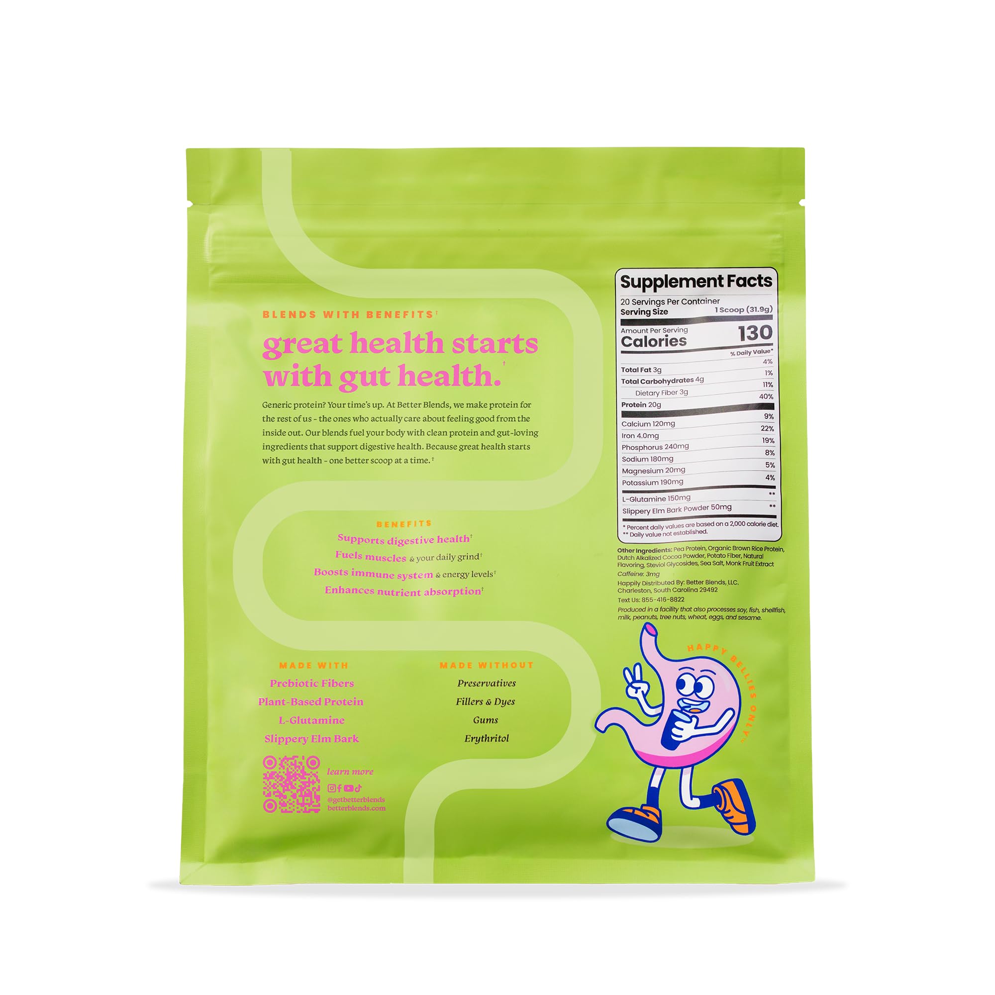 Better Blends shake with bubbles depicts fast-melt chocolate flavor.