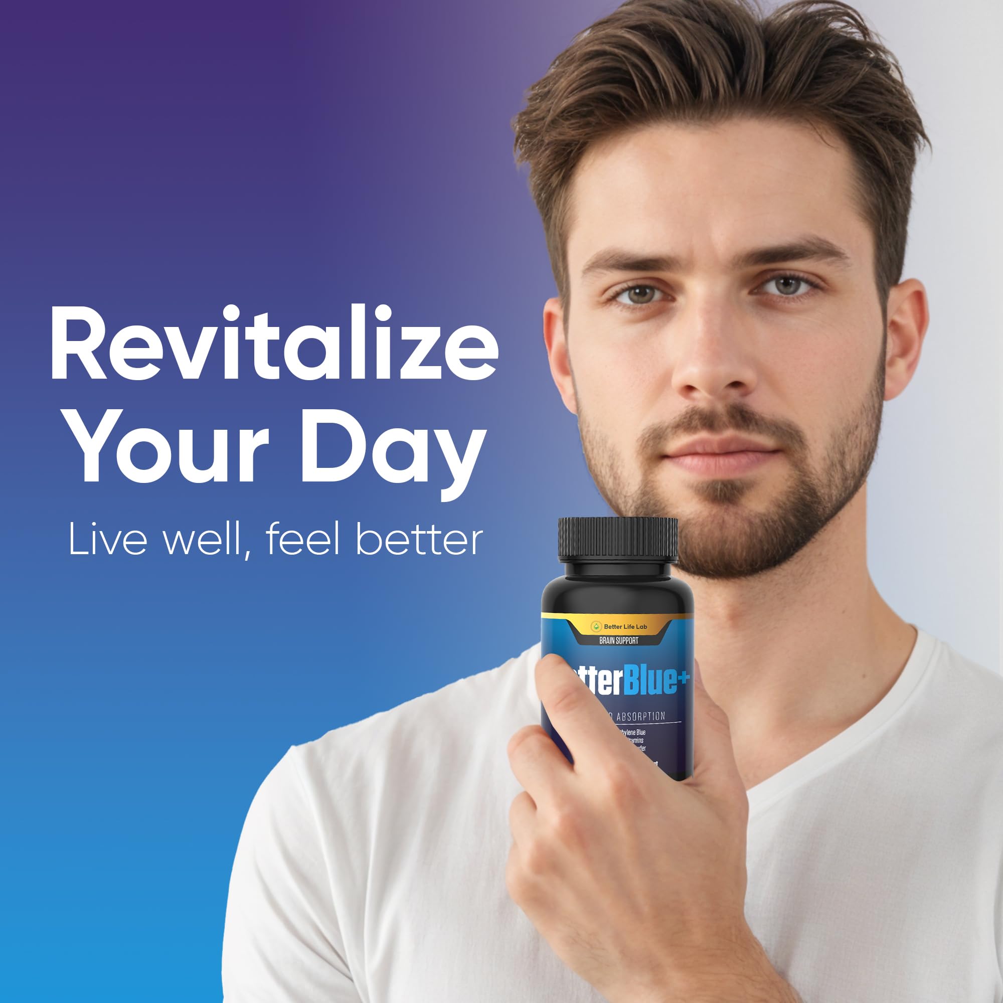 BETTER LIFE LAB packaging highlights pharmaceutical-grade quality of Methylene Blue.