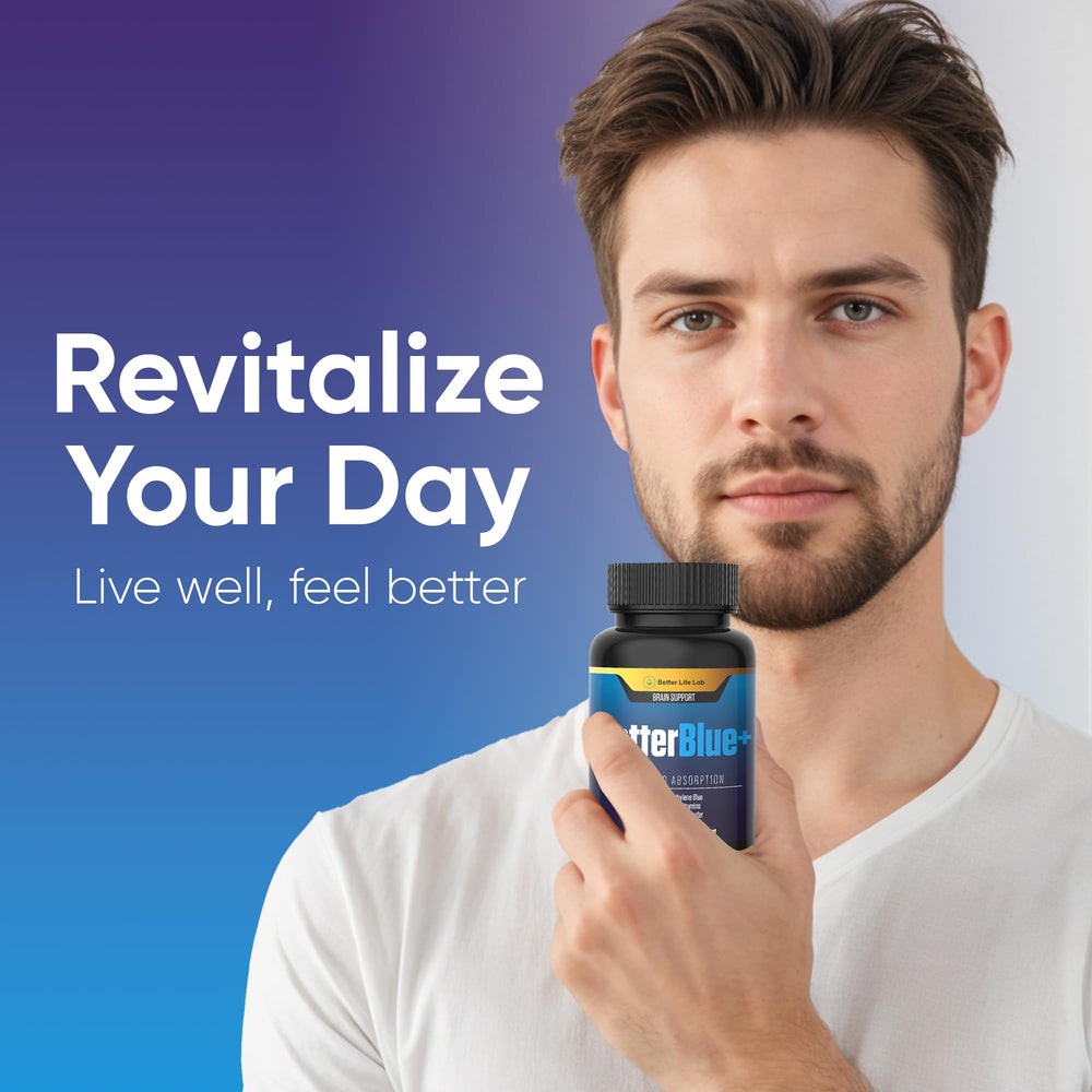 BETTER LIFE LAB packaging highlights pharmaceutical-grade quality of Methylene Blue.