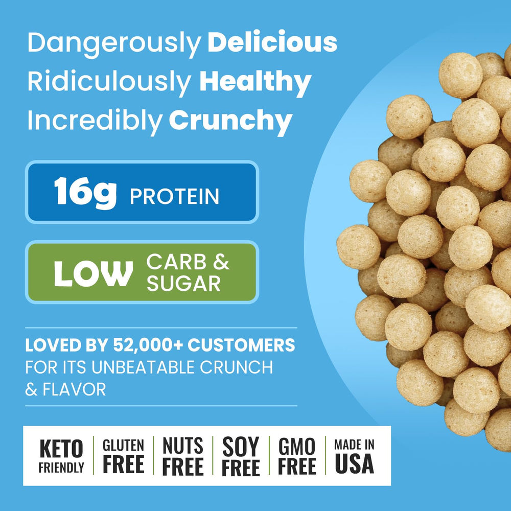 Better Than Good Keto Ranch puffs delivering 16g protein per serving