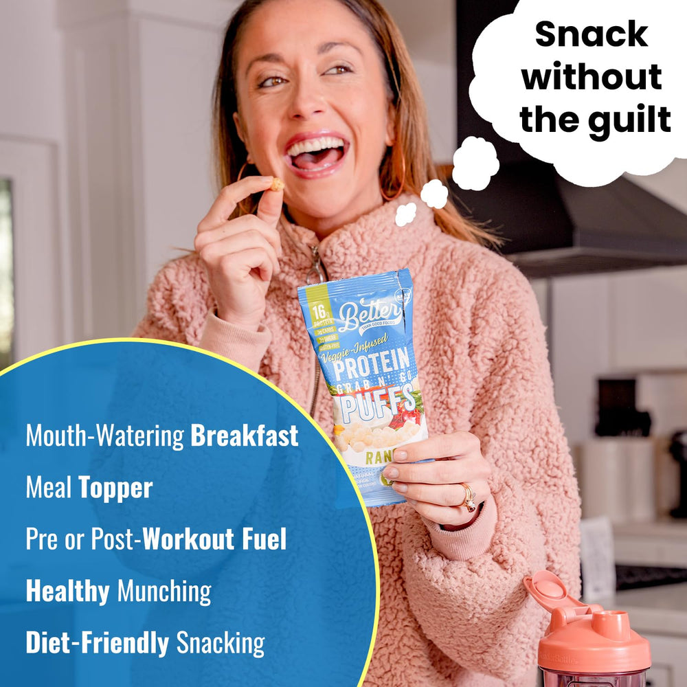 Better Than Good Keto Ranch puffs in a convenient on-the-go package