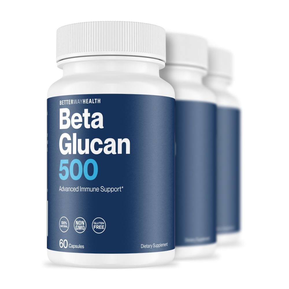 Better Way Health Beta Glucan 500 bottle front view highlighting premium immune support.