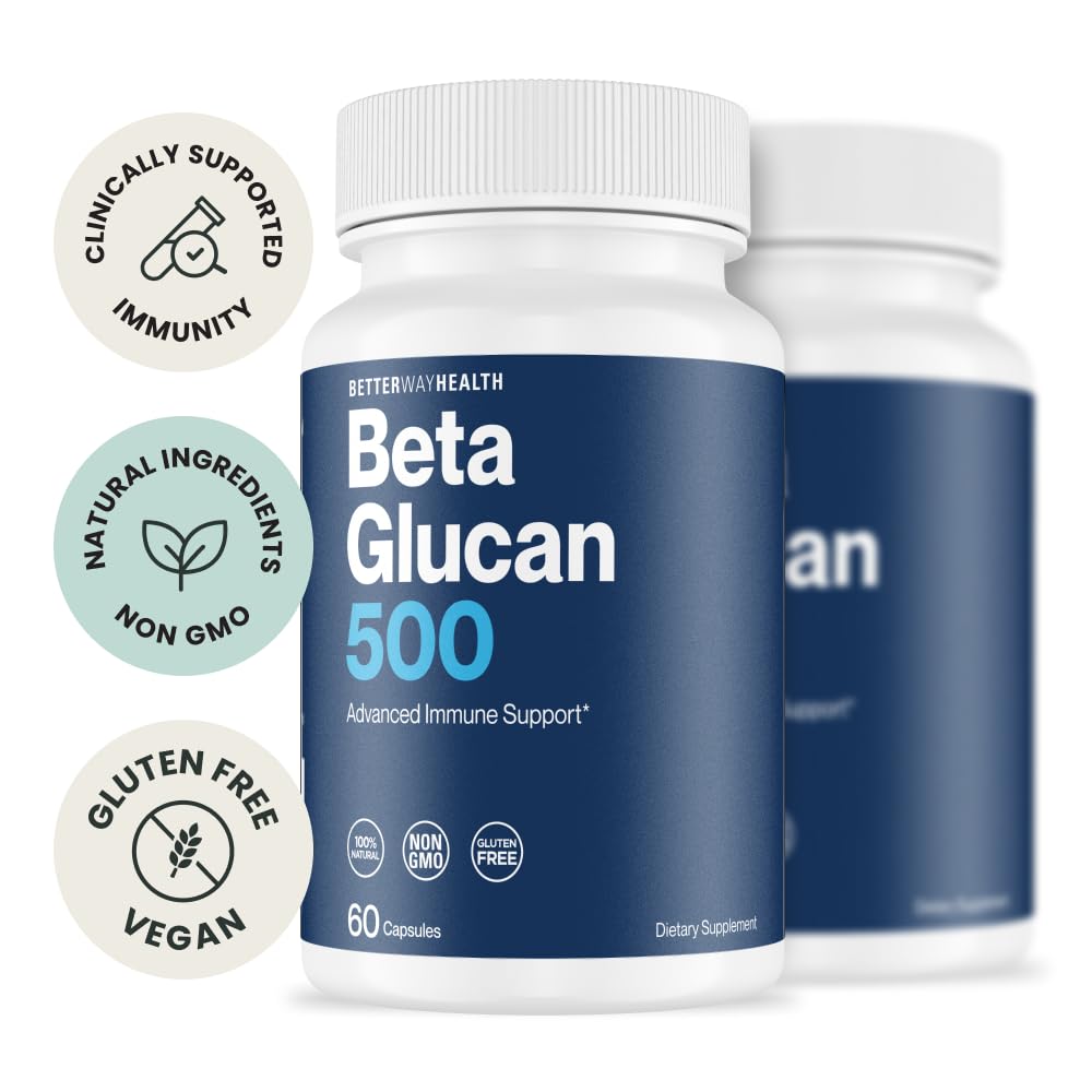 Better Way Health Beta Glucan 500 capsules for convenient daily use.