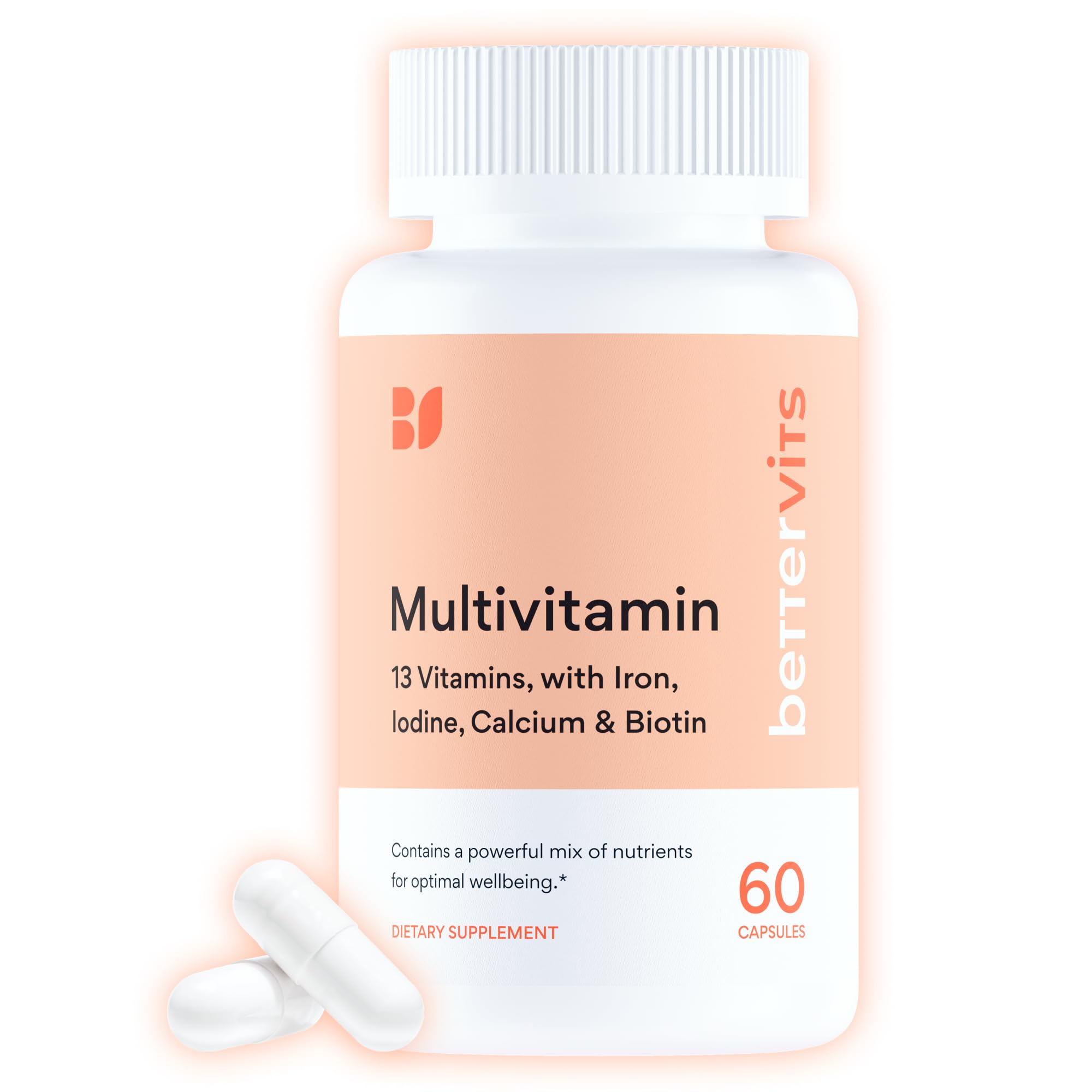 Bettervits Multivitamin bottle front view supports daily energy.