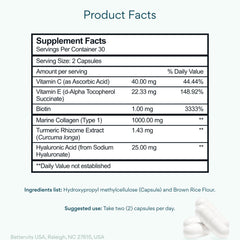 Bettervits Collagen Peptides Complex capsules close-up highlighting hair and nail strength.