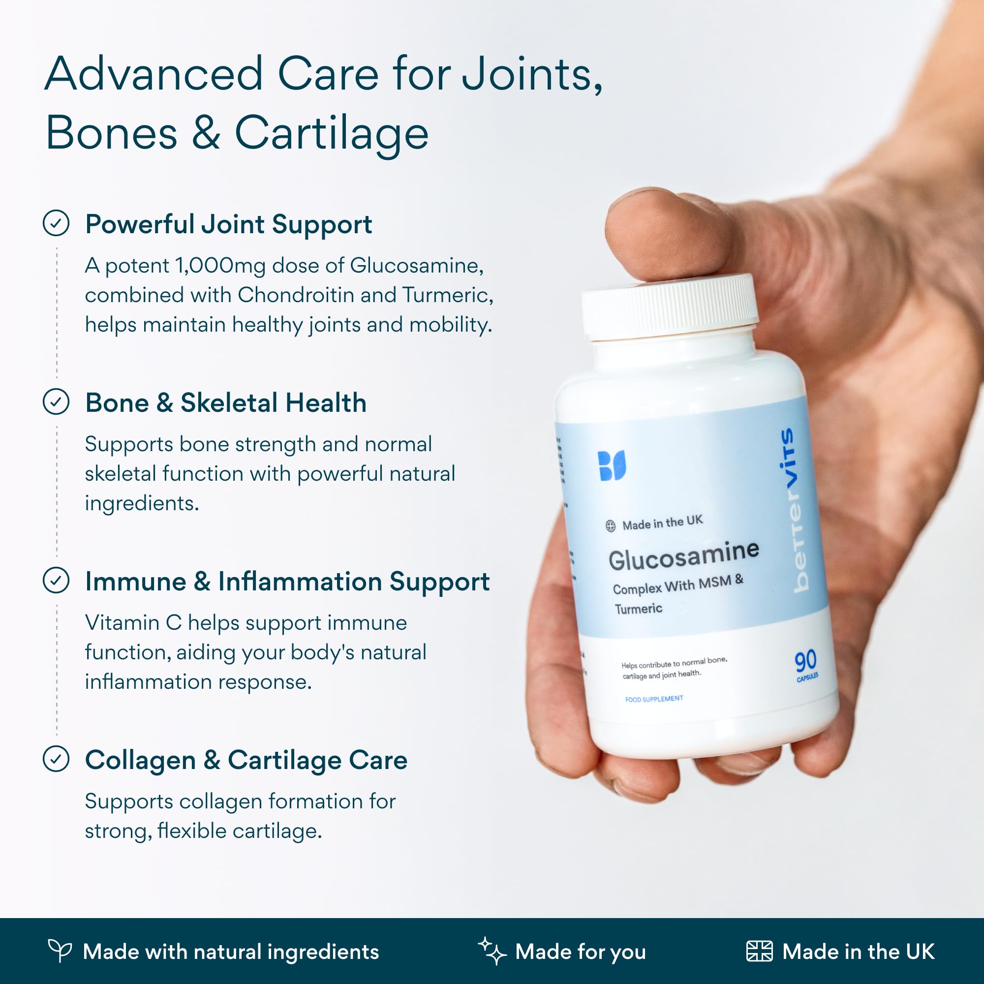 Bettervits ingredient chart suggests cartilage nourishment for mobility