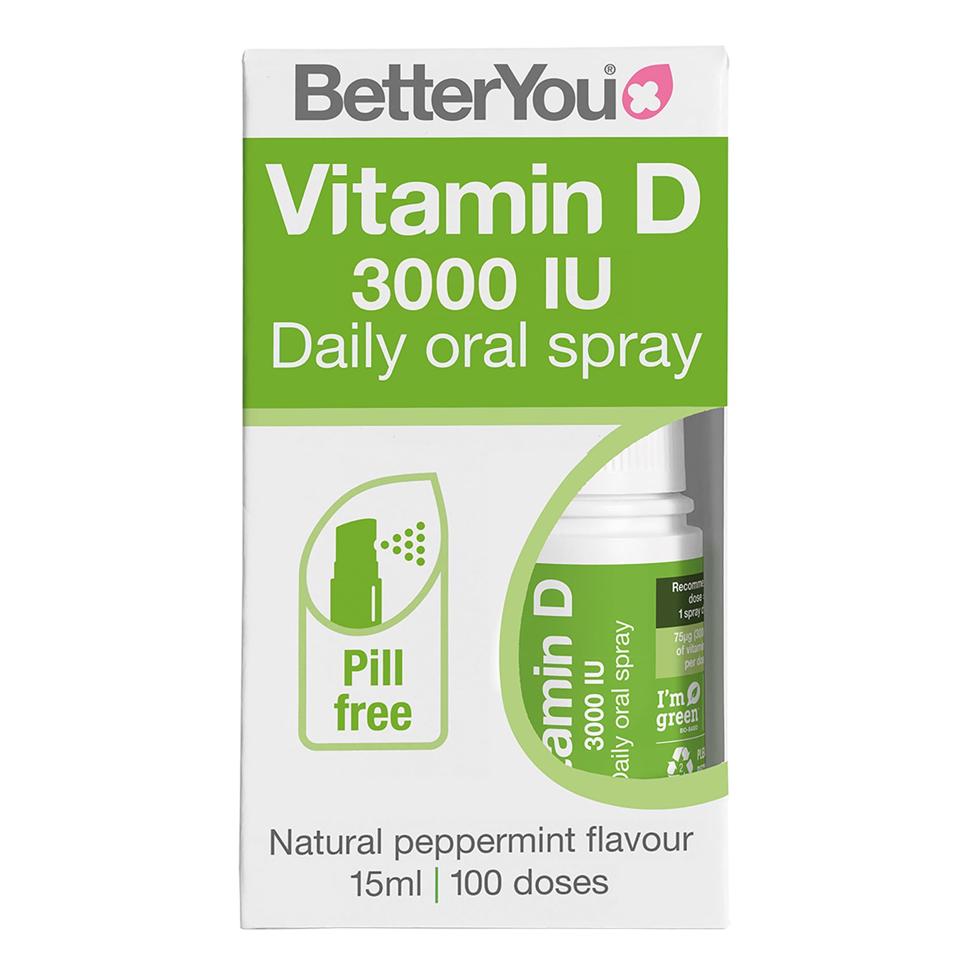 BetterYou D3000 dermatology-tested badge shown on packaging