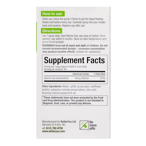 BetterYou D3000 vegan-friendly label and palm oil-free formulation