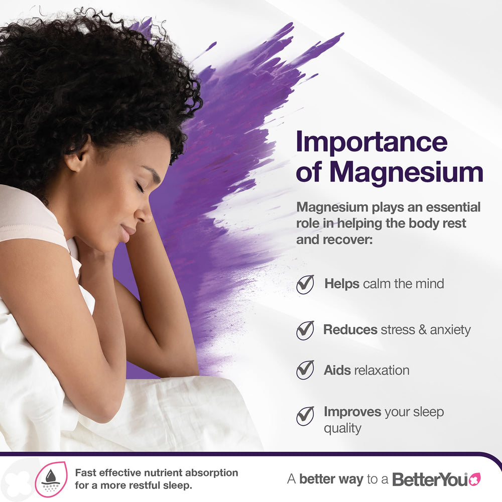 BetterYou lavender aroma droplets to calm the senses before sleep.