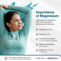 BetterYou Magnesium Gel applied to the shoulder for targeted relief.
