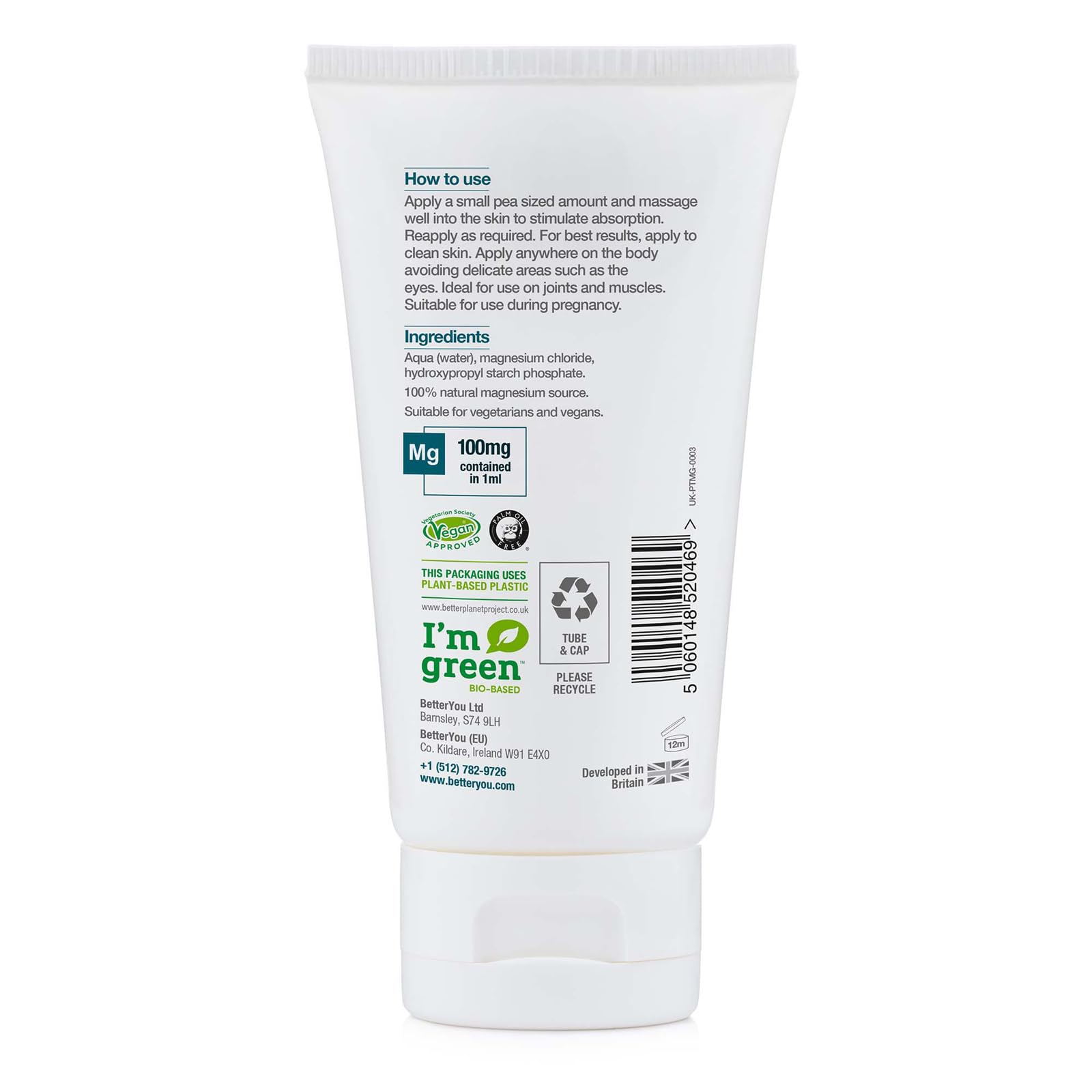 Packaging shows plant-based, carbon-negative materials for BetterYou gel.