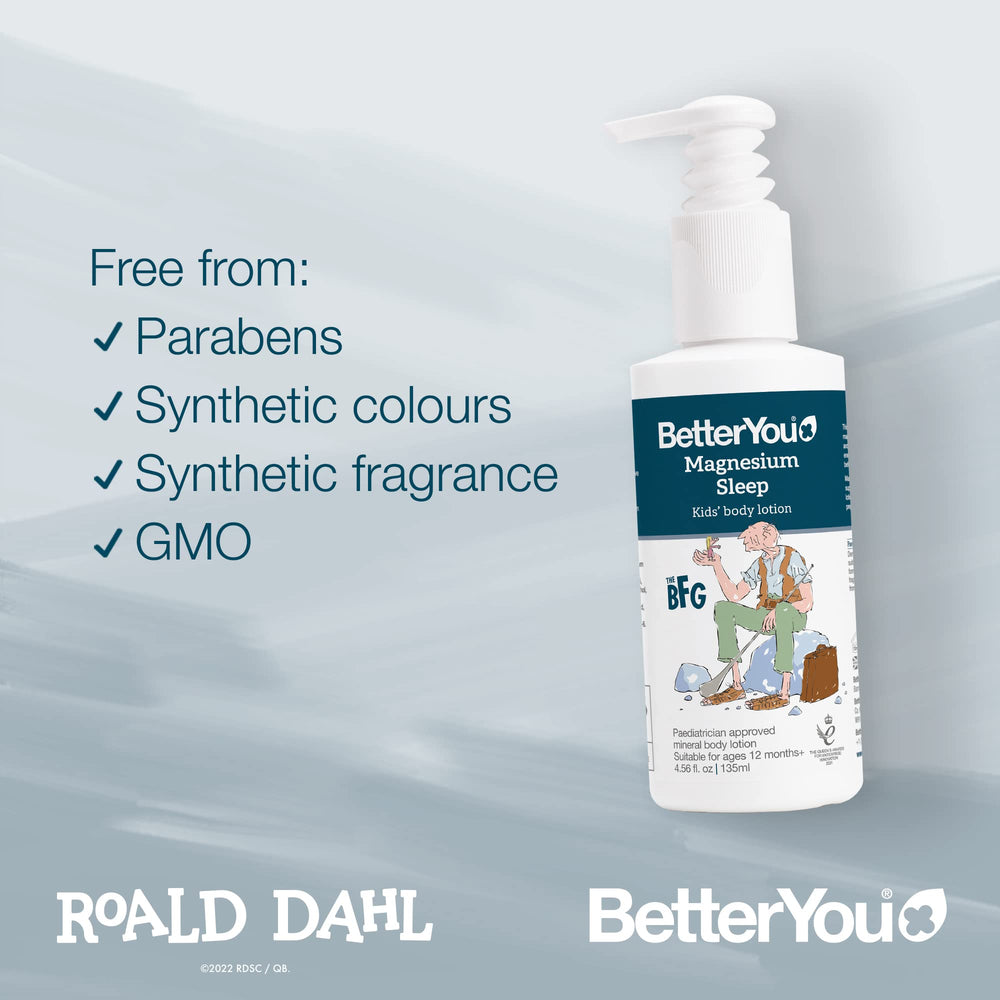 BetterYou Magnesium Sleep Body Lotion quick absorption helps skin during night