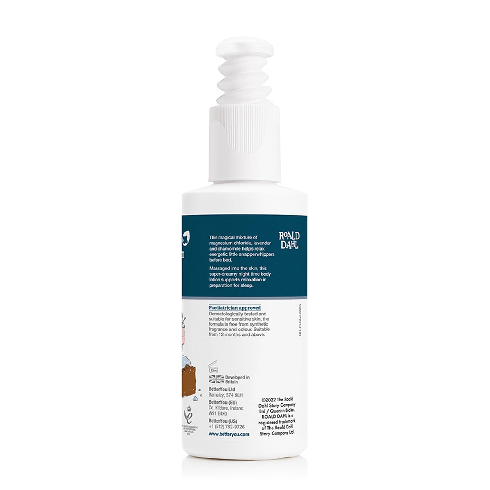 BetterYou Magnesium Sleep Body Lotion packaging highlights recyclable materials