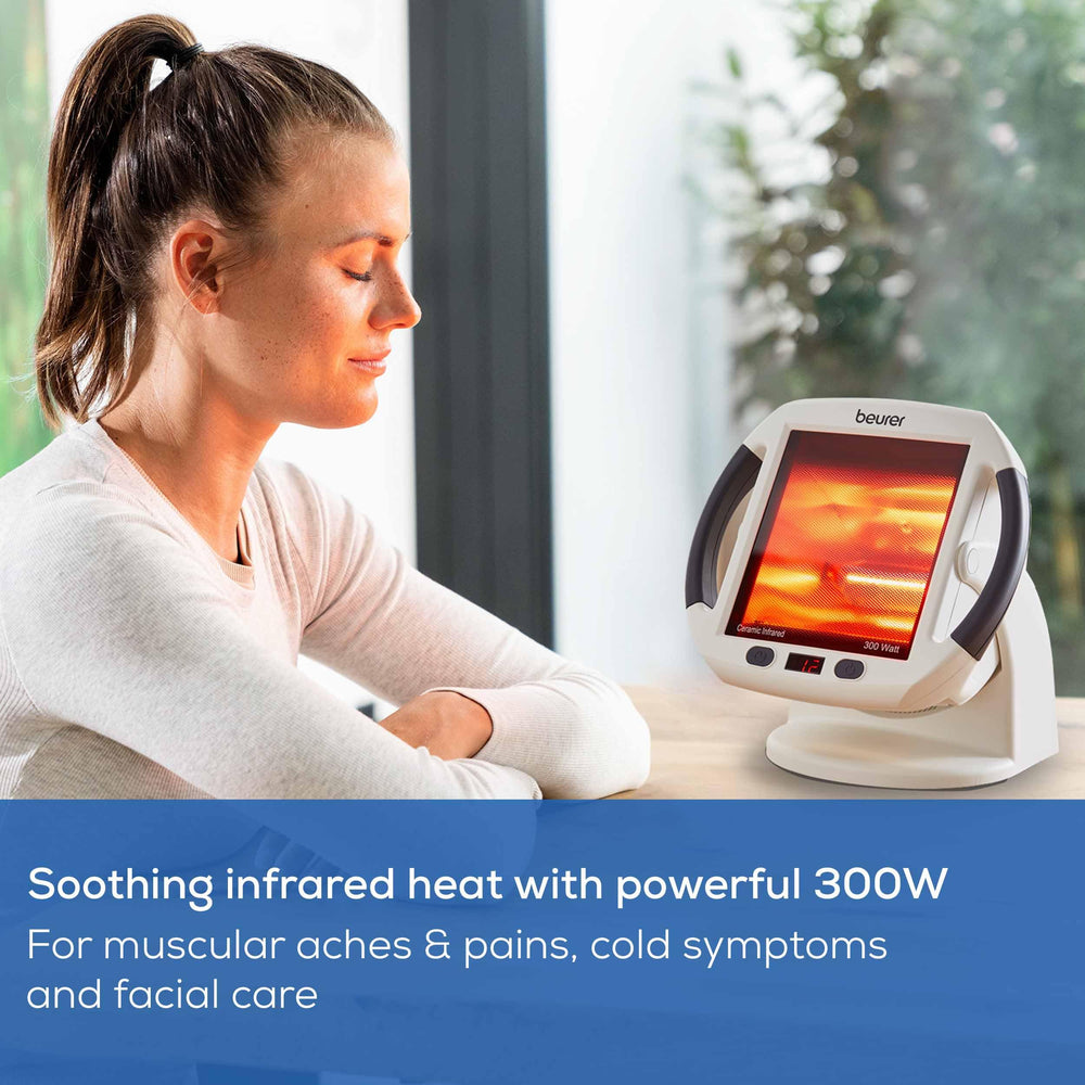 Beurer IL50 digital timer display for precise session length.