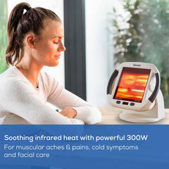 Beurer IL50 digital timer display for precise session length.