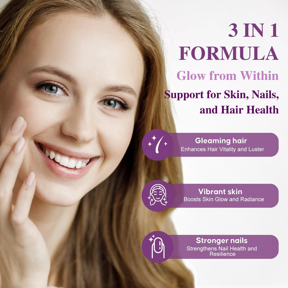 Bevalence multivitamin lineup indicating comprehensive nutrients for hair and skin