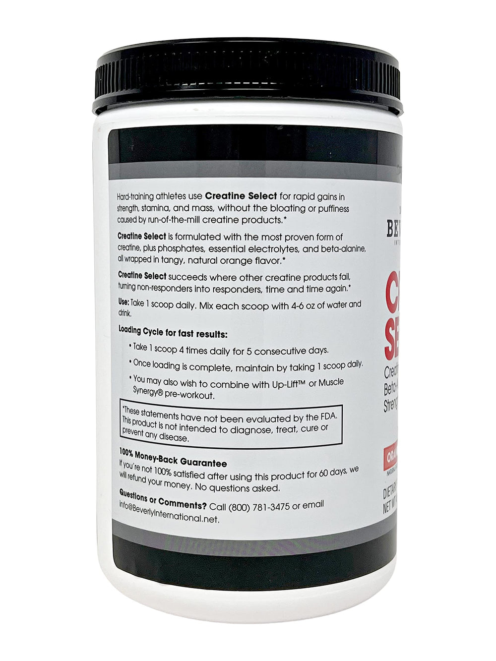 Beverly International Creatine Select boosts muscle size during training.
