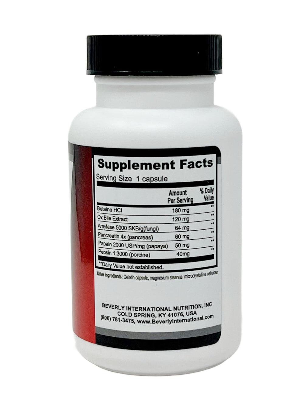 Close-up of MEC capsules highlighting the enzyme blend for digestion.