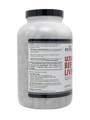 Ultra-40 desiccated beef liver tablets on a gym bench indicating endurance support.