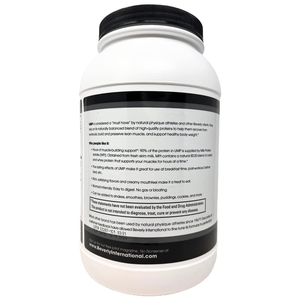 Milk protein isolate base in UMP for clean nutrition