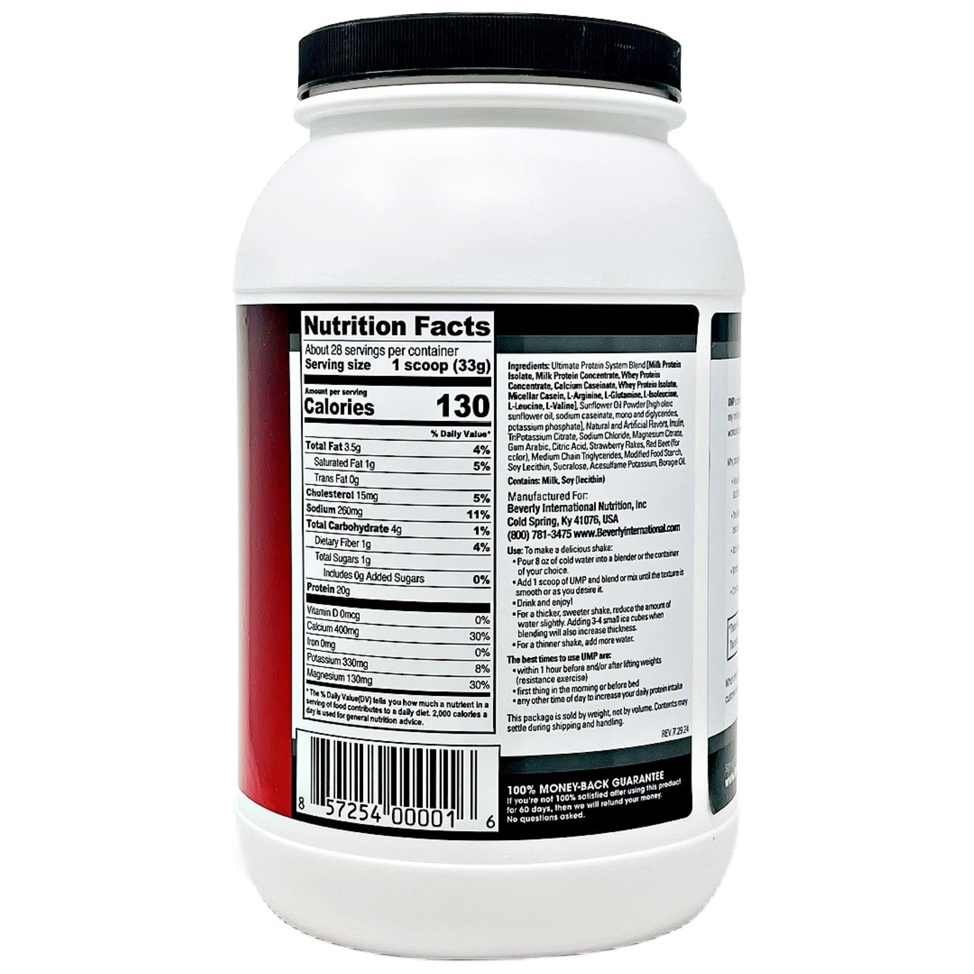 UMP powder closeup highlighting low-carb, near-zero lactose formula