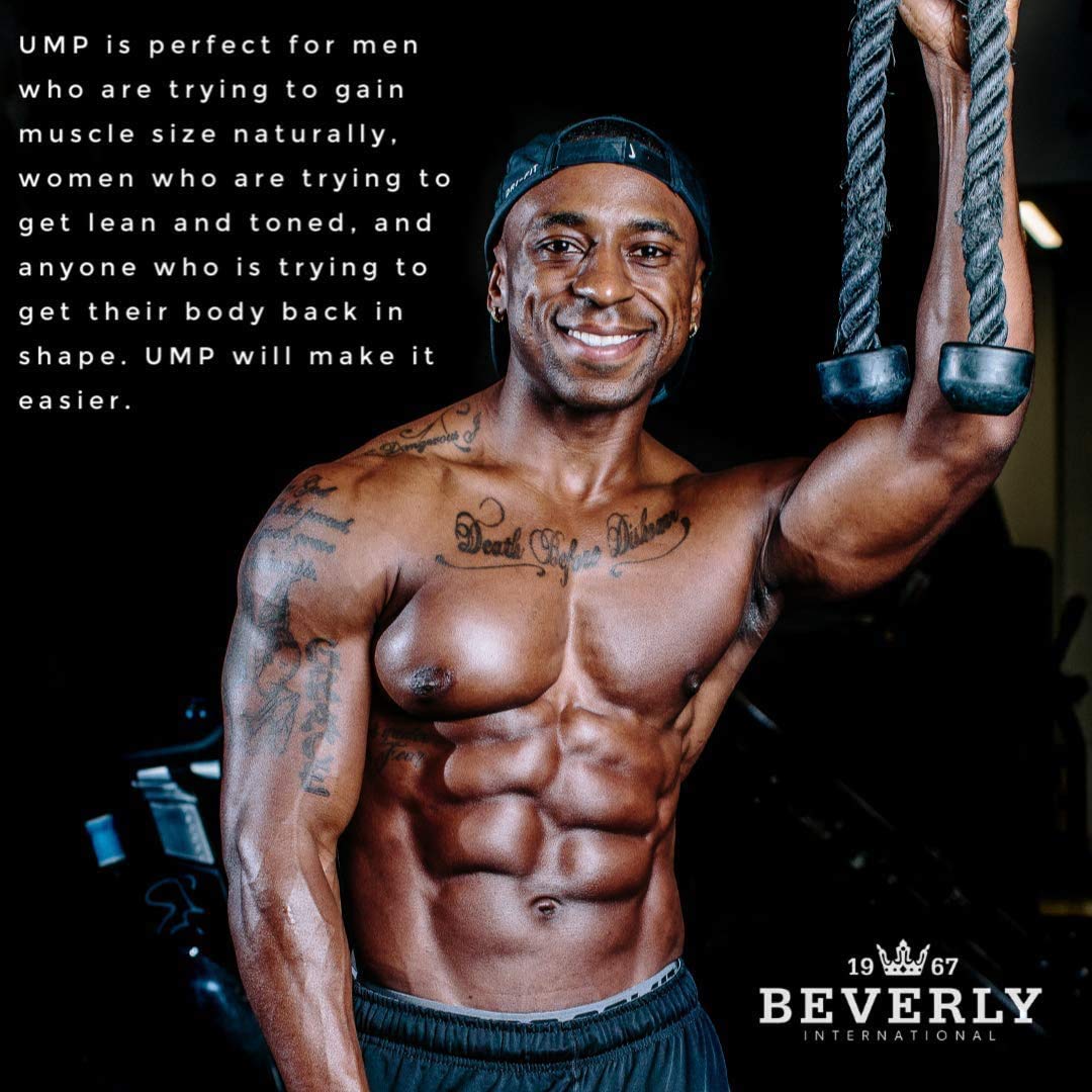 UMP Vanilla post-workout scene suggests recovery support.