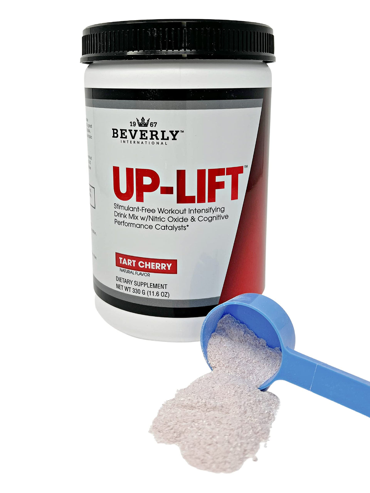 Beverly International Up-Lift bottle pouring for caffeine-free workout energy