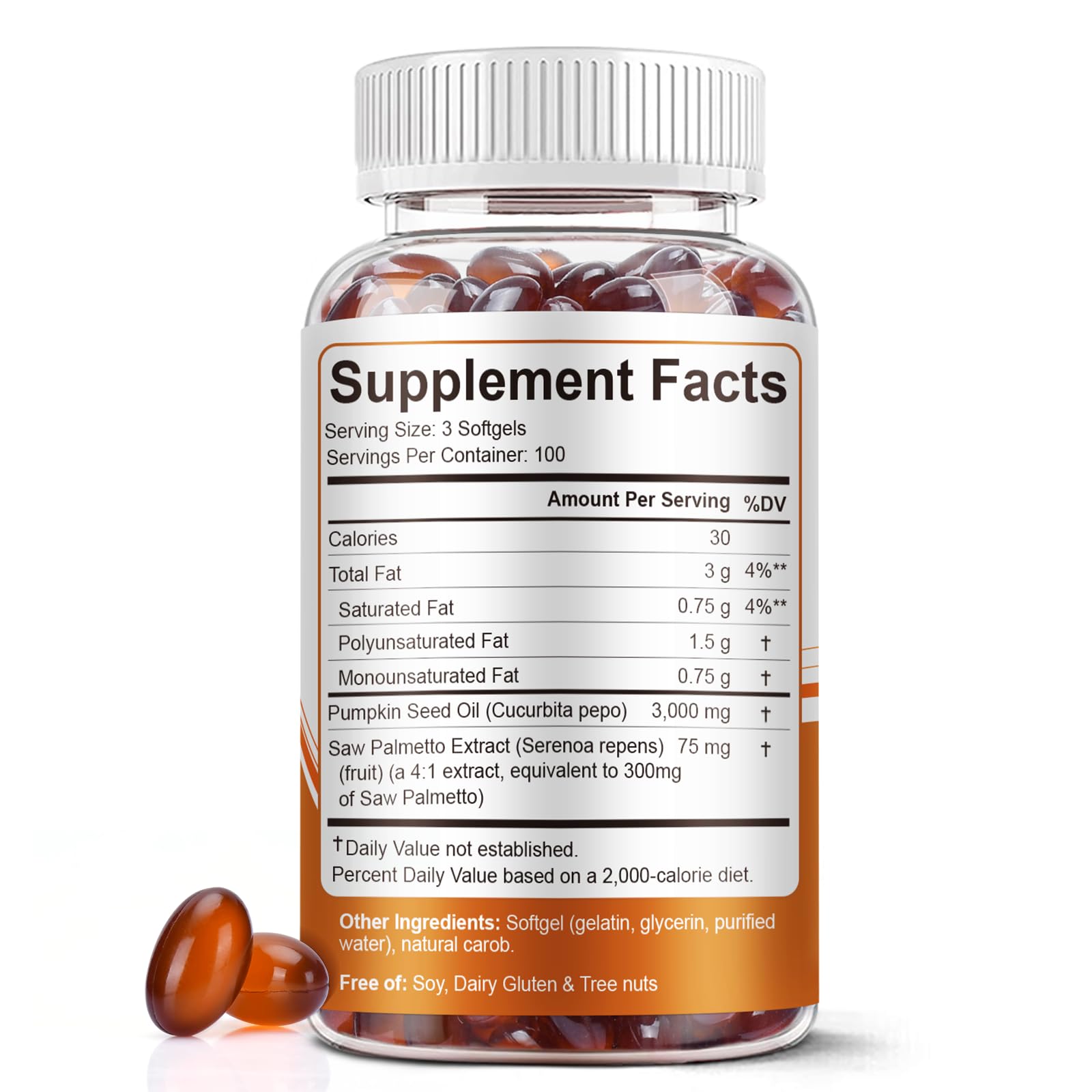 BEWORD pumpkin seed oil capsules close-up highlighting pure oil and wellness potential.