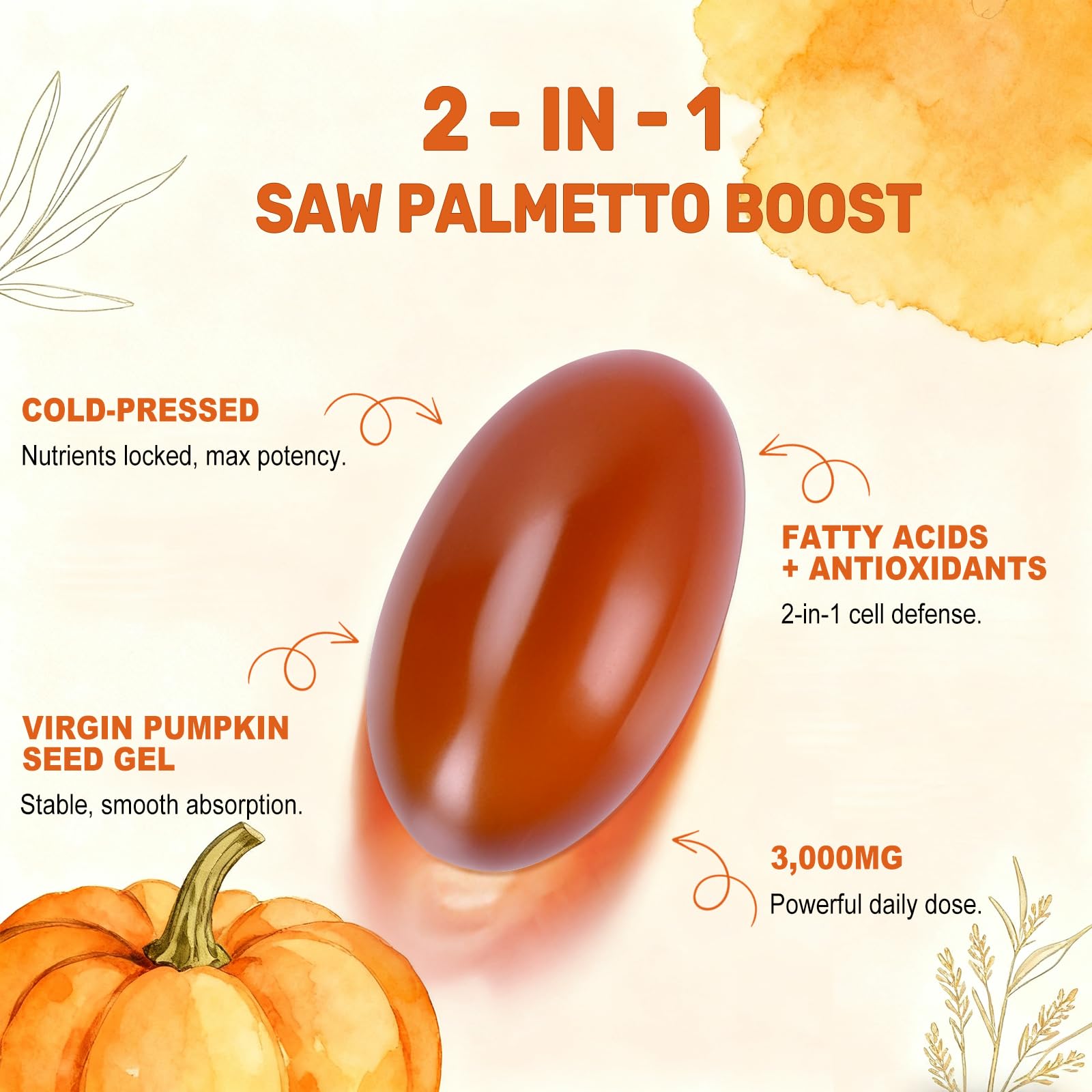 BEWORD saw palmetto extract label signals dual-action formula for balance.