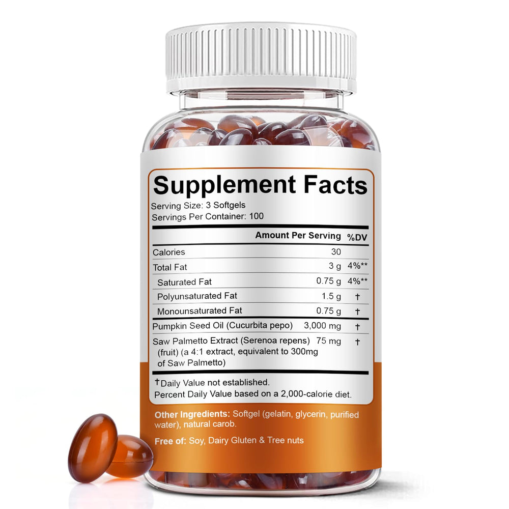 BEWORD softgels poured on white surface, illustrating daily intake option.