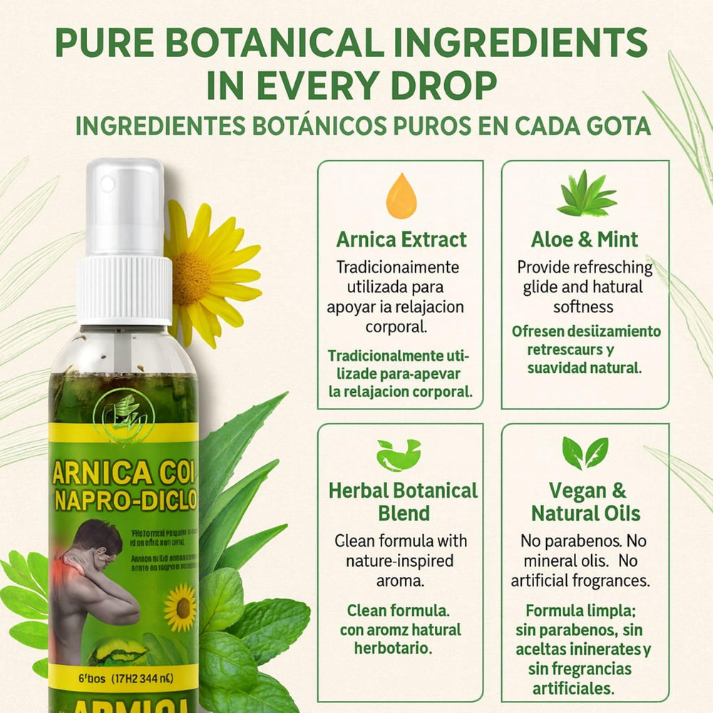 BEXPERTSUSA Arnica oil nourishes skin with fast absorption for daily use.