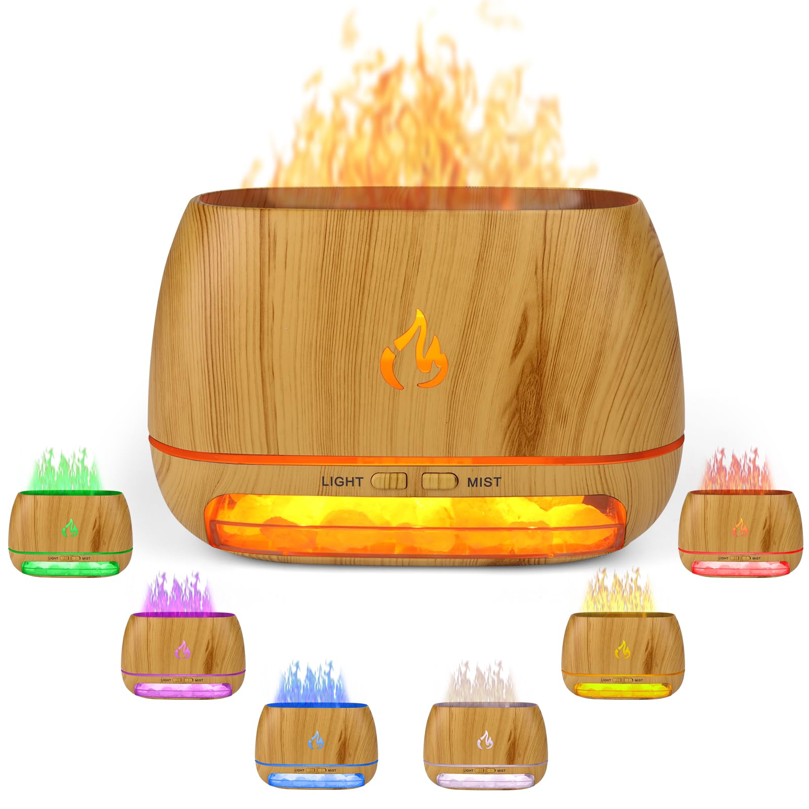 Beyn 3-in-1 diffuser with flame light for cozy evenings.