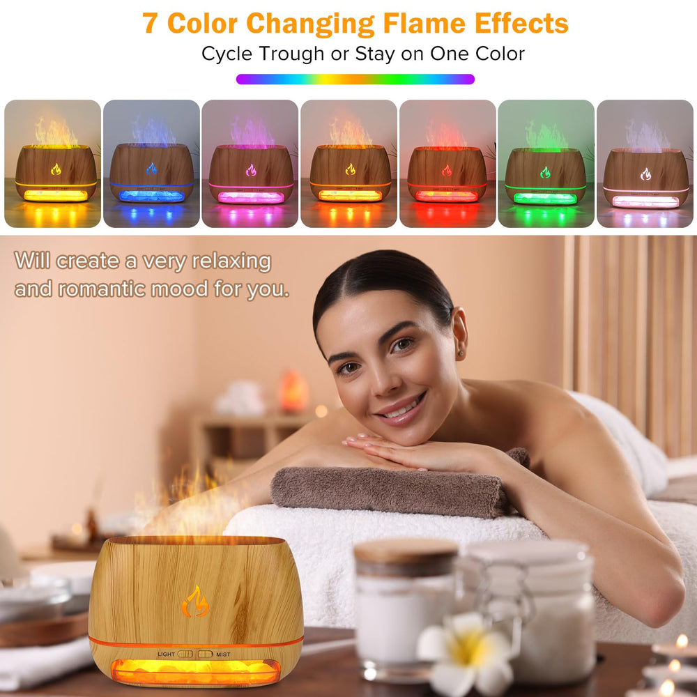 Beyn Himalayan salt rock diffuser adding a natural touch and air feel.