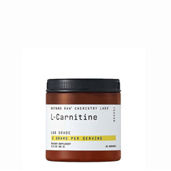 BEYOND RAW Chemistry L-Carnitine powder bottle supports energy metabolism during workouts.