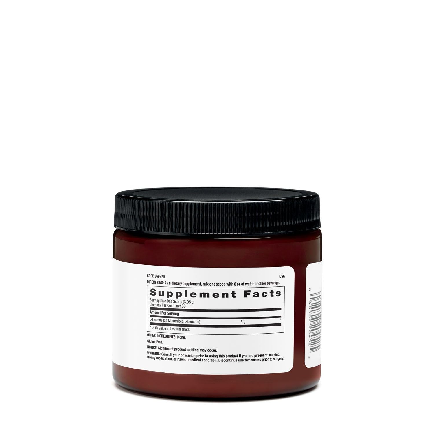 BEYOND RAW Chemistry L Leucine powder dry scoop for precise serving.