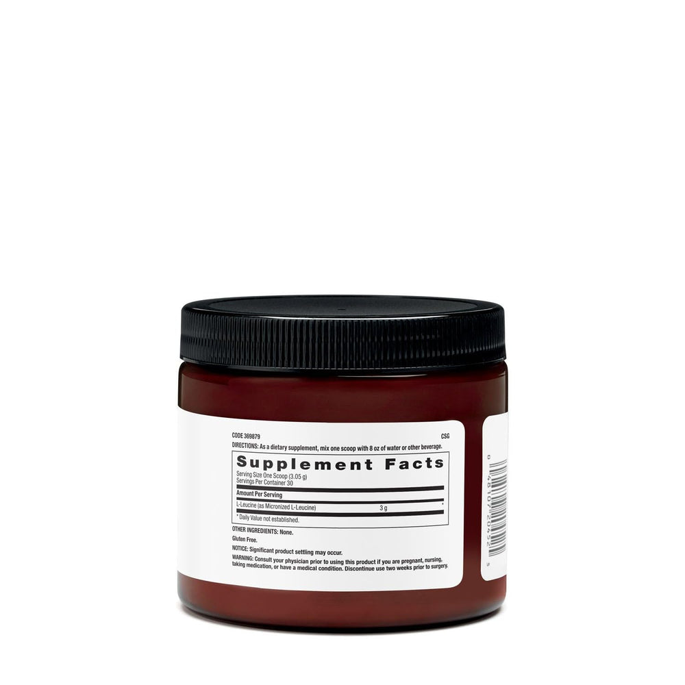 BEYOND RAW Chemistry L Leucine powder dry scoop for precise serving.