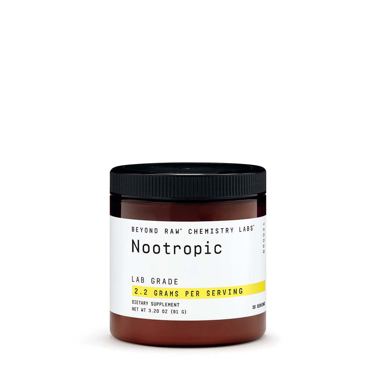 BEYOND RAW Chemistry Labs Nootropic powder tub for sharper focus and memory support