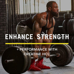 Beyond Raw Creatine HCl powder in glass of water demonstrates fast solubility.