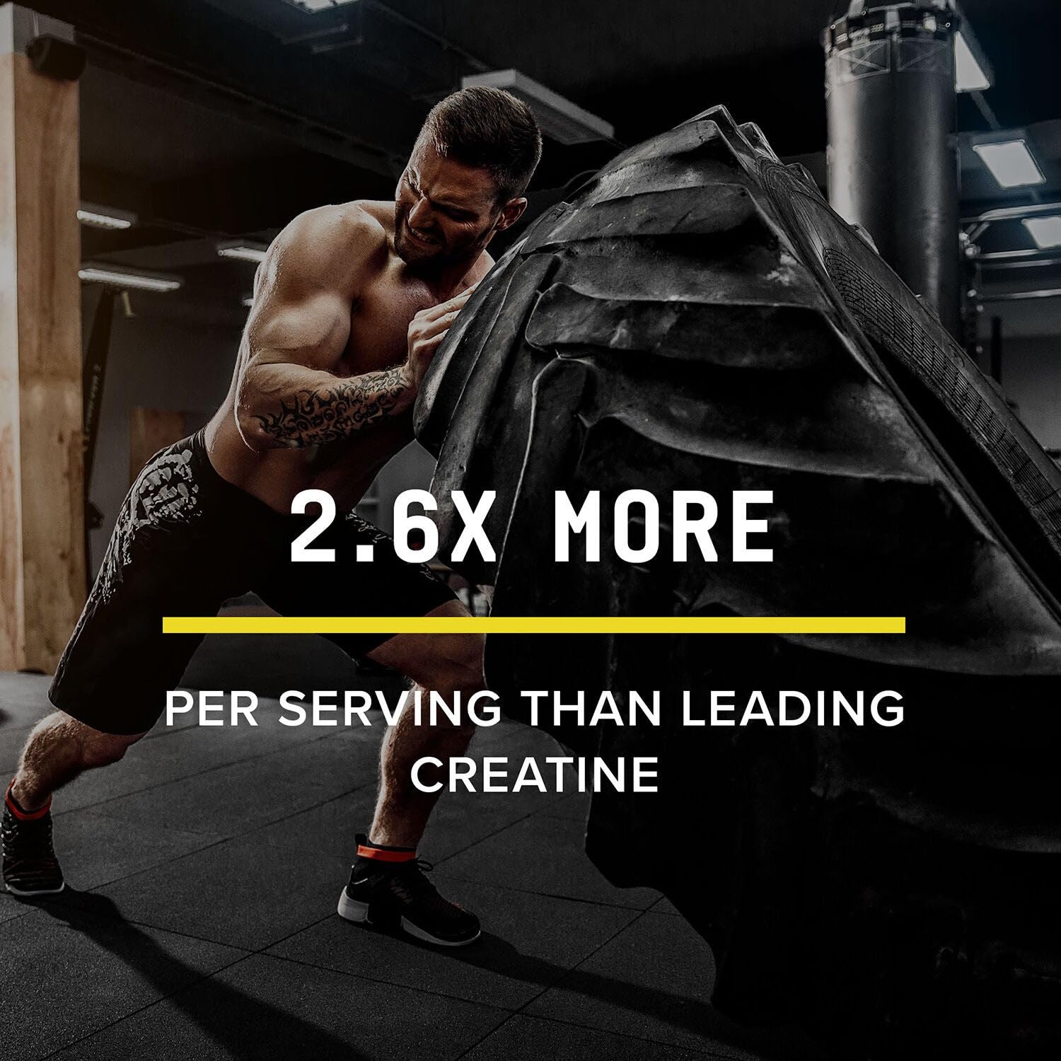 Beyond Raw Creatine HCl powder scoop dissolving illustrates quick mix for workouts.