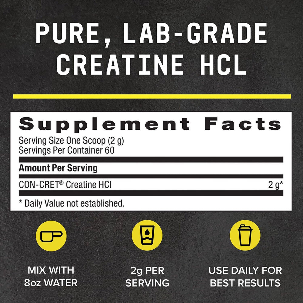 Beyond Raw Creatine HCl powder scoop in hand conveys convenient daily dosing.