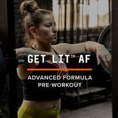 BEYOND RAW LIT Advanced pre-workout lemon ice label-closeup highlights ingredients and dosage