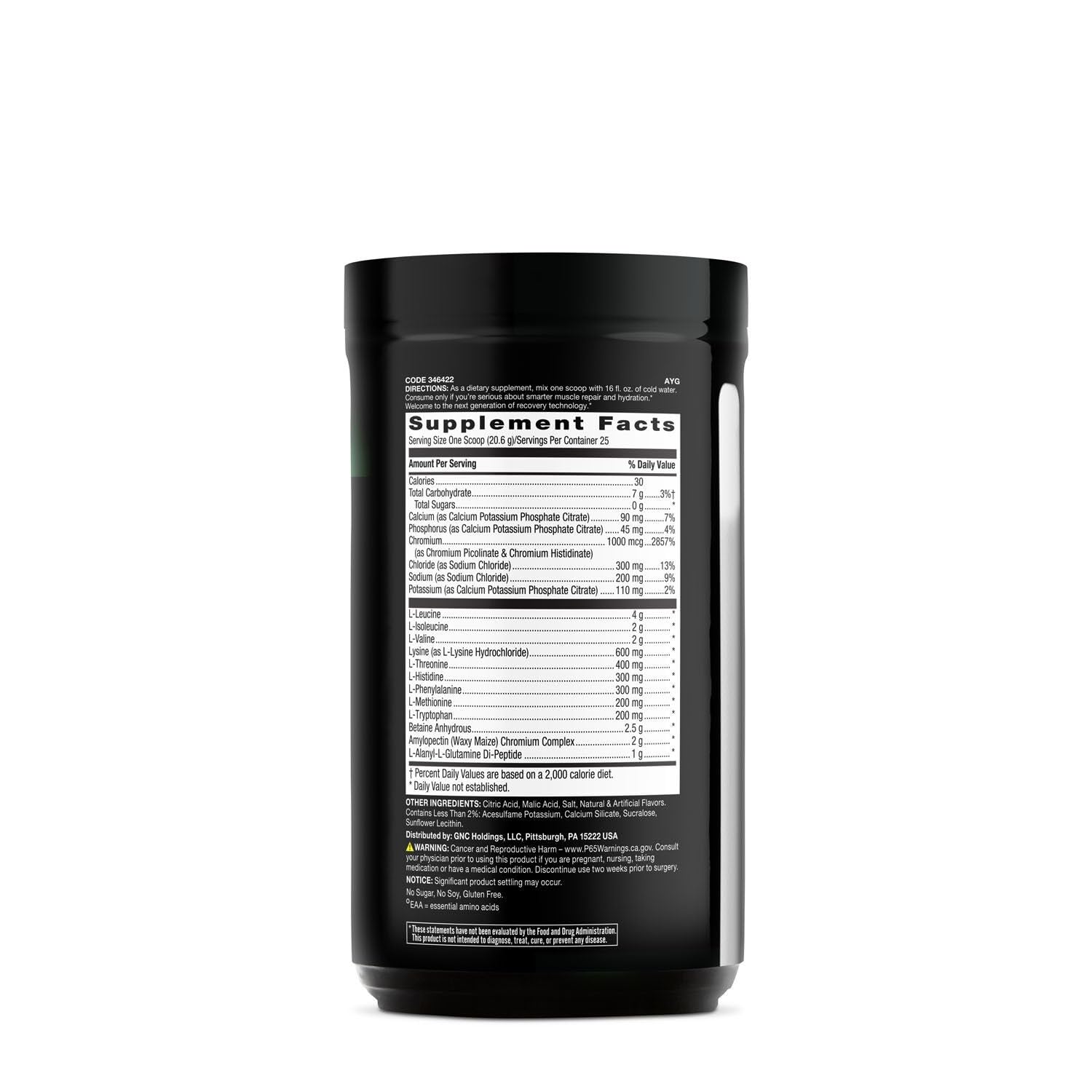Beyond Raw Precision Amino scoop beside glass for quick hydration