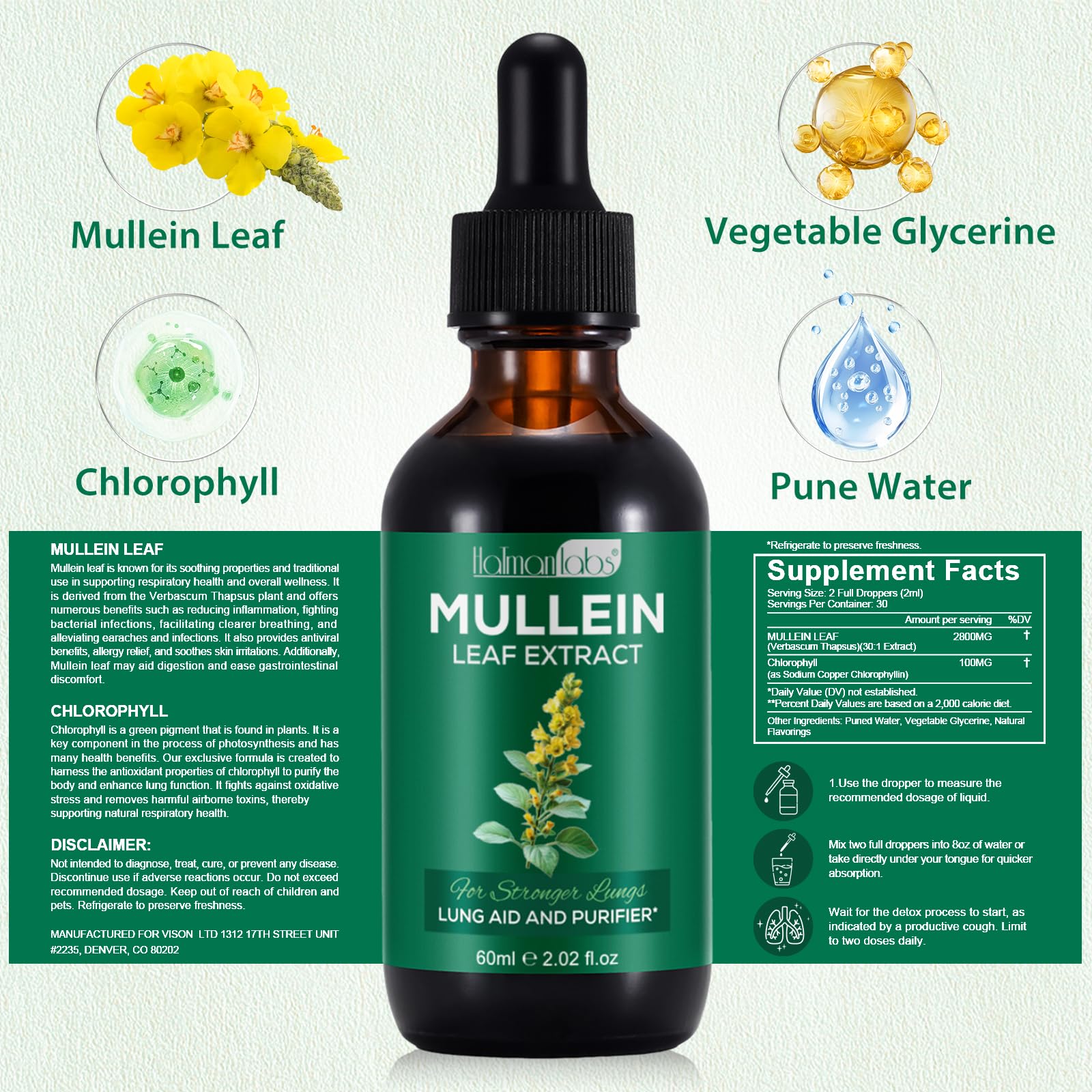 Close-up of Beyxdu Mullein Drops under tongue for convenient dosing