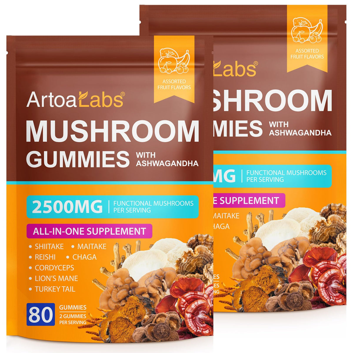 Beyxdu Ashwagandha mushroom gummies bottle showing immune support and energy