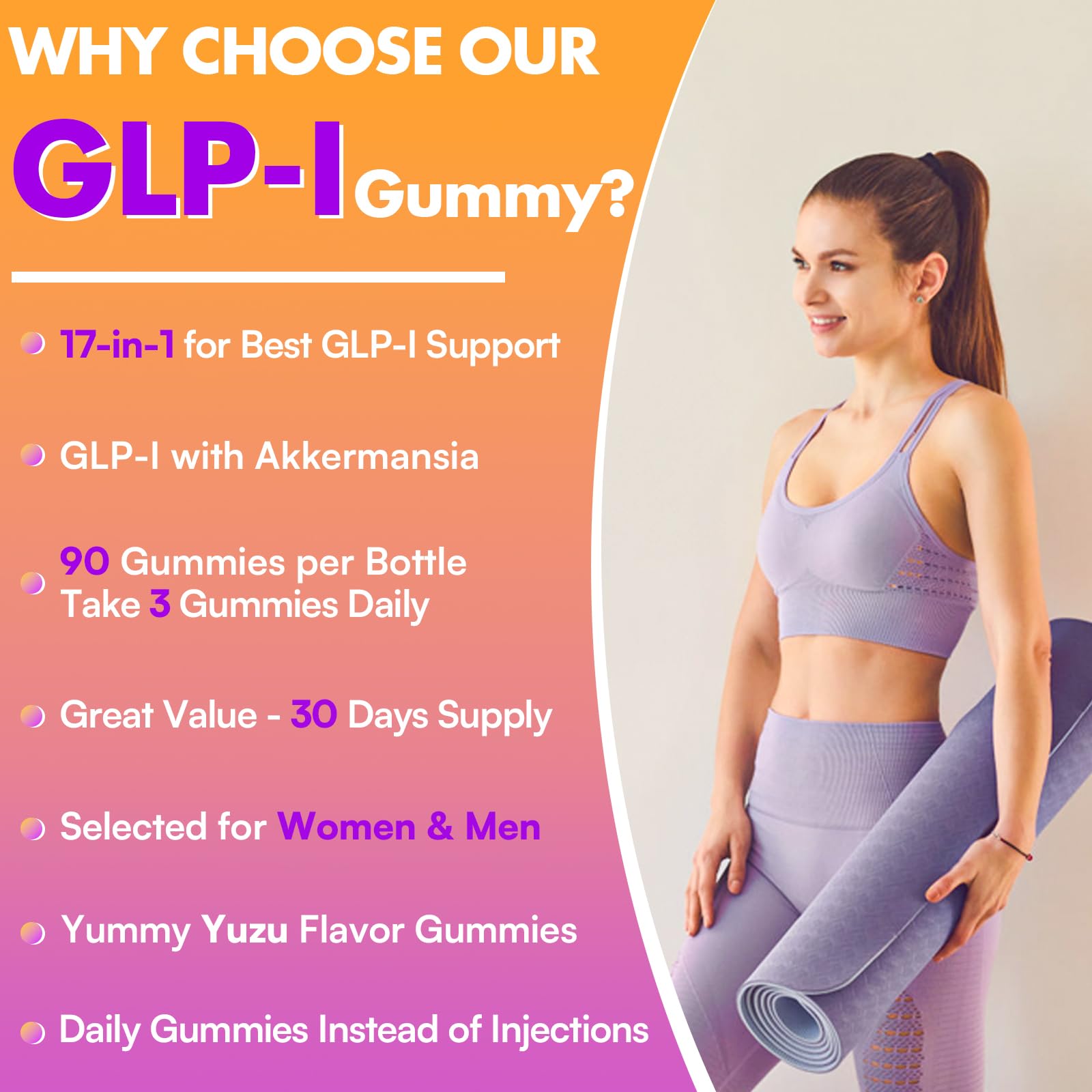 Beyyoly GLP-I gummy label closeup shows vegan and gluten-free traits.
