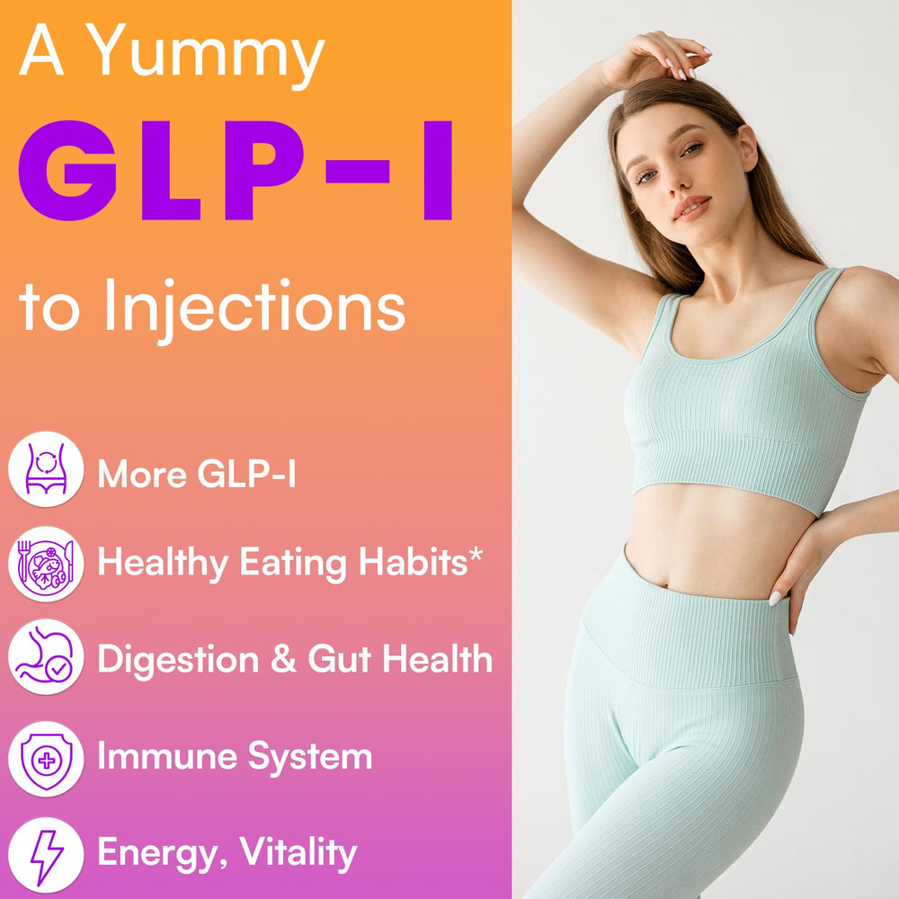 Beyyoly GLP-I gummy being poured, illustrating easy daily intake.