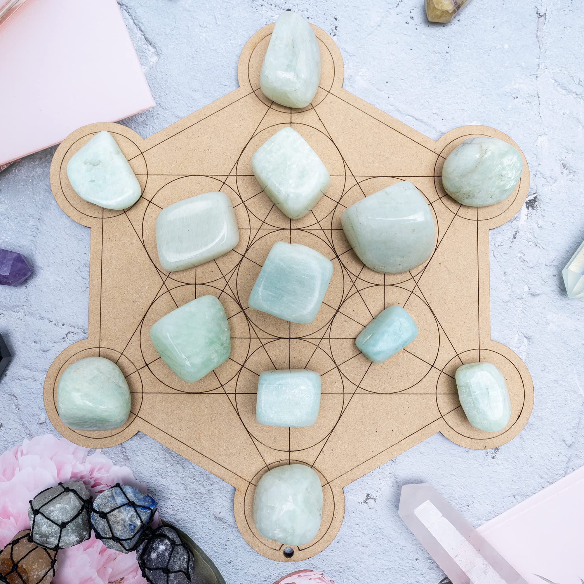 BEZAVO Amazonite tumbled stones designed for DIY crafts and beading projects.