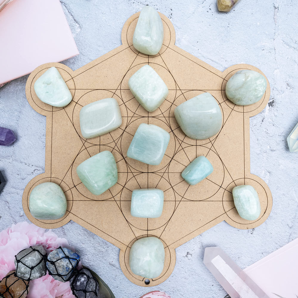 BEZAVO Amazonite tumbled stones designed for DIY crafts and beading projects.